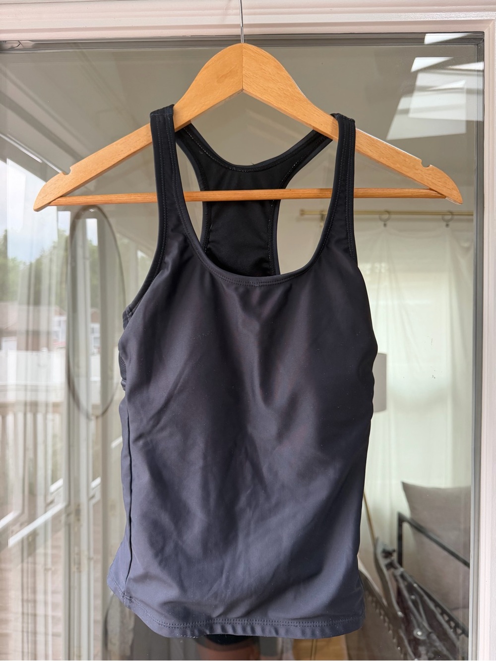 Women's Black Racerback Swim Tankini Top